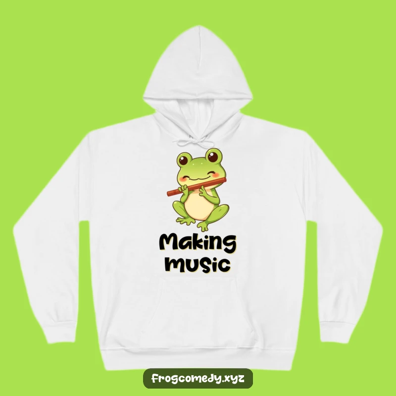 Funny Kawaii Frog Hoodie - Cozy & Cute Musical Frog Design