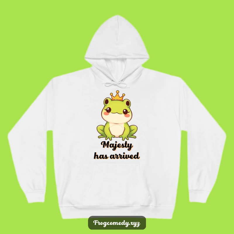 Funny Kawaii Frog King Hoodie - Majestic Royal Amphibian Cozy Funny Gift