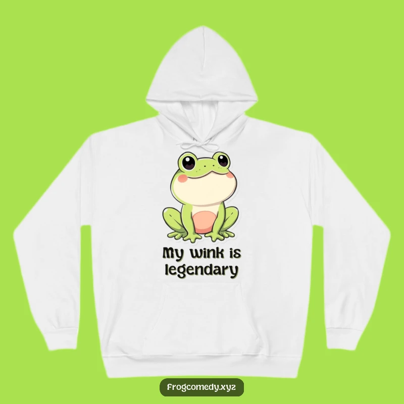 Funny Kawaii Frog Hoodie: Cozy Winking Frog Sweatshirt, Your Favorite Funny Gift!