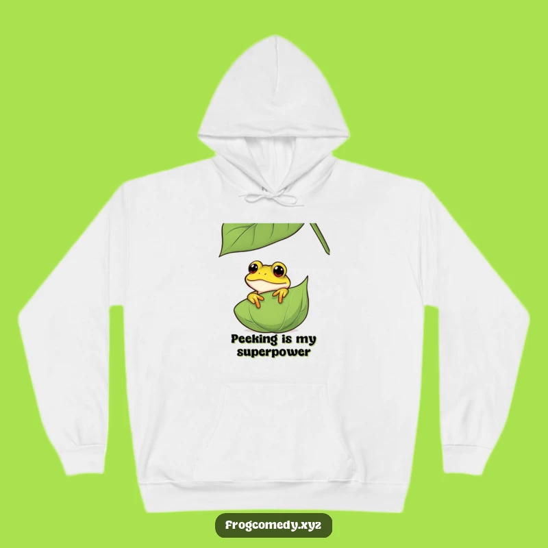Funny Curious Frog Hoodie: Cozy Peeking Amphibian, Ideal Funny Gift for All Ages