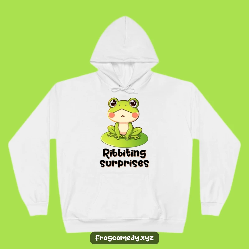 Cozy Funny Surprised Frog Hoodie: Stay Warm with Hilarious Amphibian Vibes