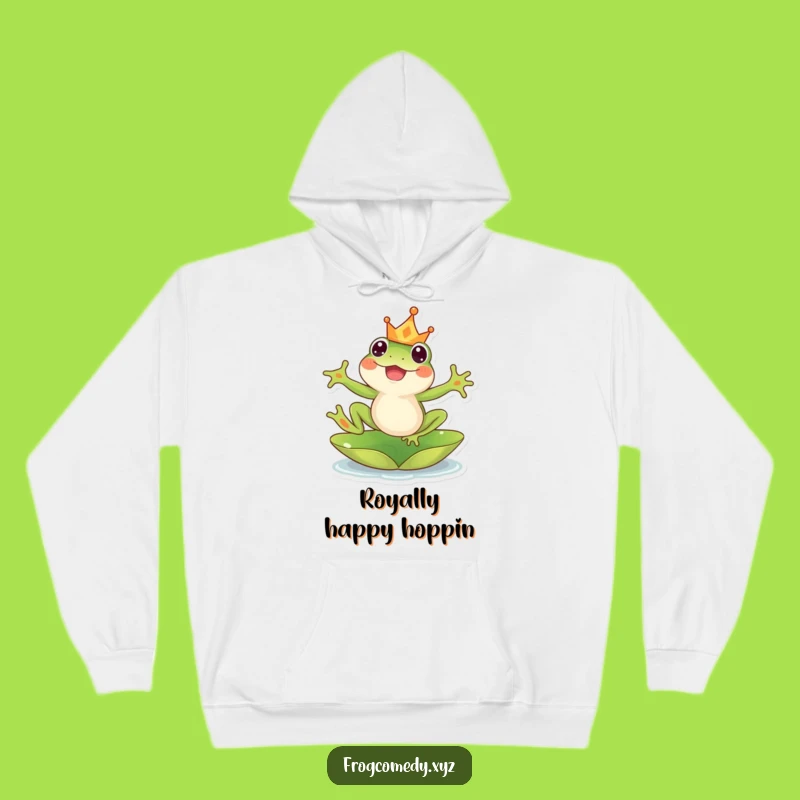 Funny Kawaii Frog Hoodie: Cozy Royal Leap Design, Perfect Funny Gift for Comfort