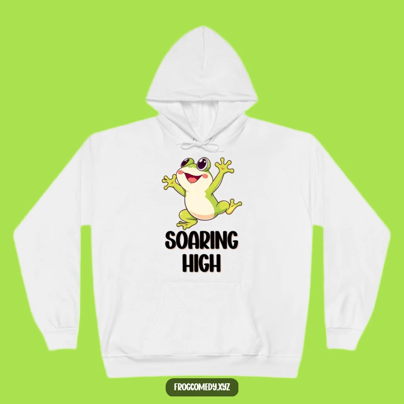 Funny Kawaii Frog Hoodie - Cozy & Cute Joyful Leaping Design