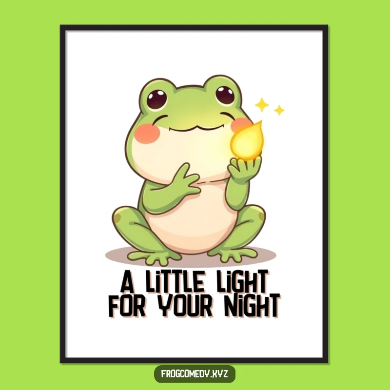 Free Printable Wall Art: Shy Frog Firefly Gift Funny Downloadable Art Gift