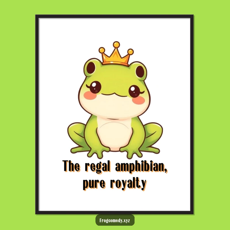 Free Printable Majestic Frog Wall Art: Regal Kawaii Decor!
