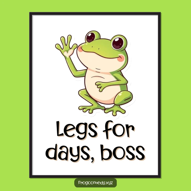 Free Printable Wall Art: Funny Frog Leg Wave Hilarious DIY Decor Download
