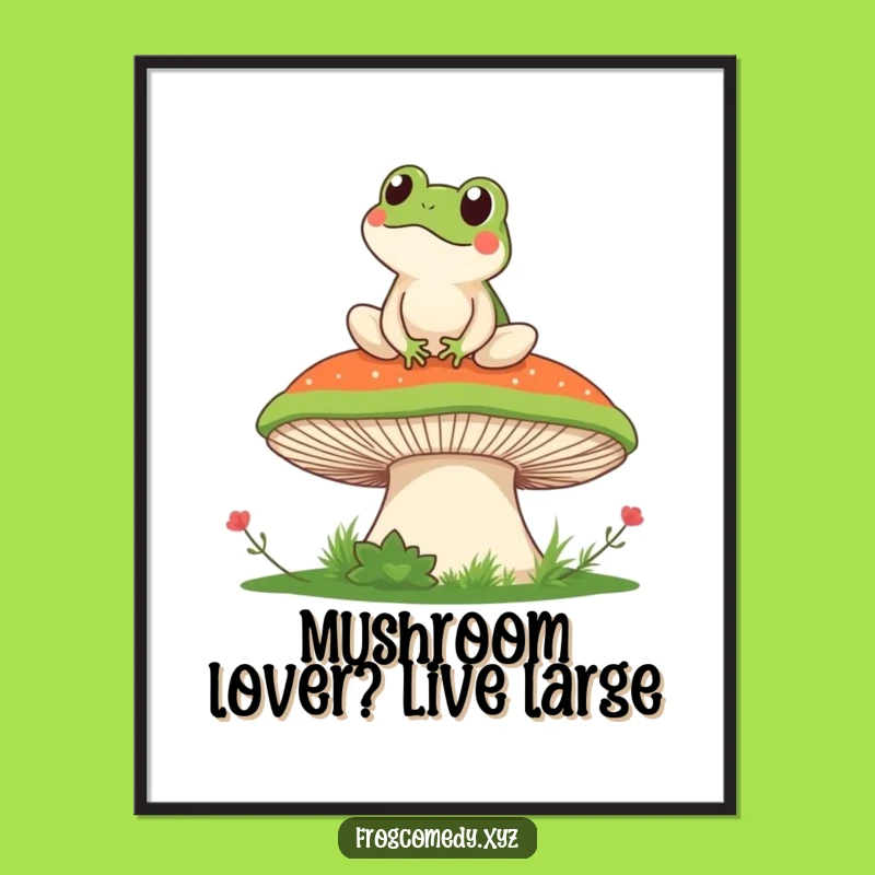 Free Printable Wall Art: Kawaii Frog's Chill View, Funny Downloadable Decor