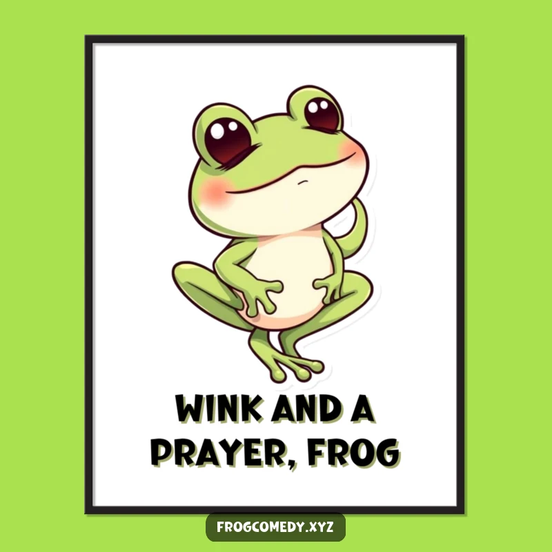 Free Printable Wall Art: Mischievous Frog Balance, Funny Downloadable Decor for a Quirky Space