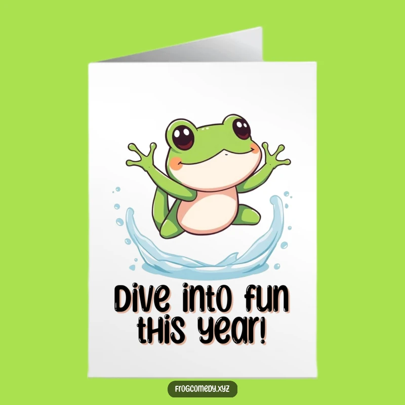 Splashy Frog Free Printable Birthday Card: Dive into Fun Downloadable Greeting