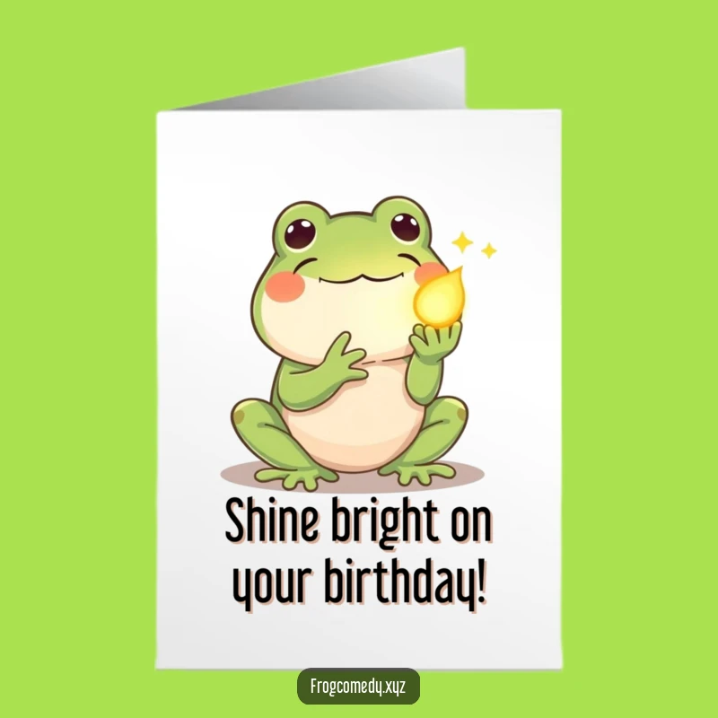 Free Printable Birthday Card: Shy Frog Firefly Gift Funny Downloadable Gift