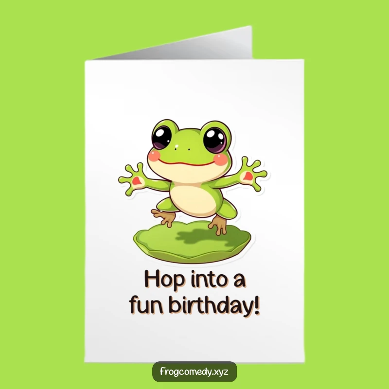Free Printable Birthday Card: Frog's Leap of Joy! A Fun Downloadable Gift.