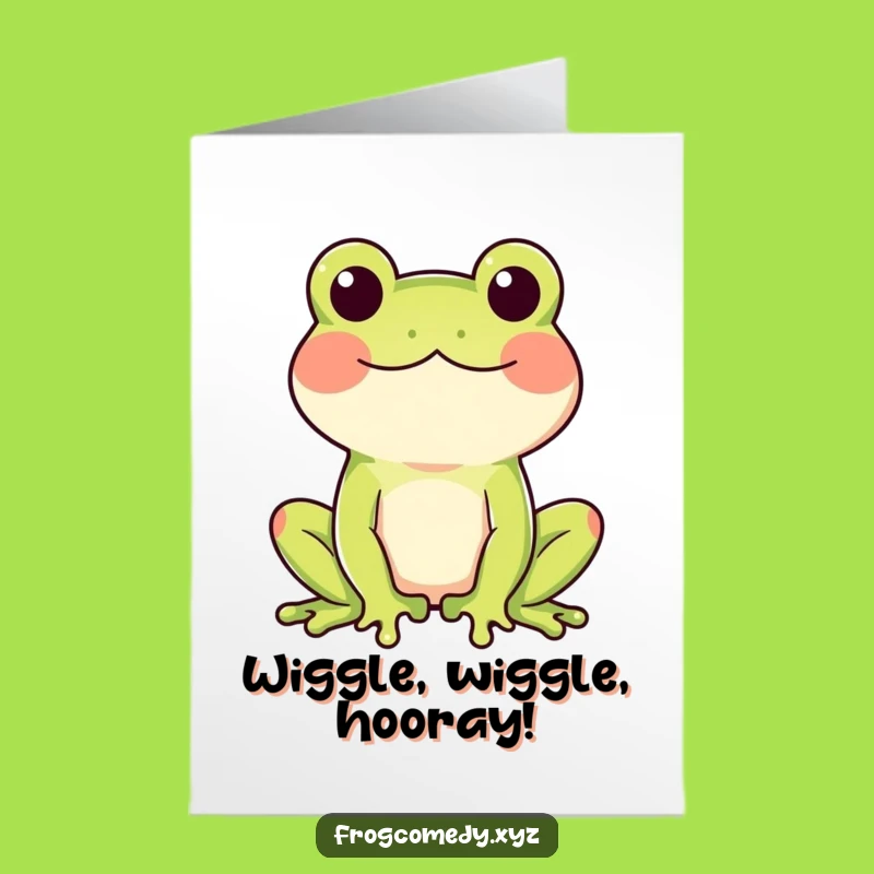 Free Printable Rosy Frog Congrats Card - Wiggling Downloadable Gift
