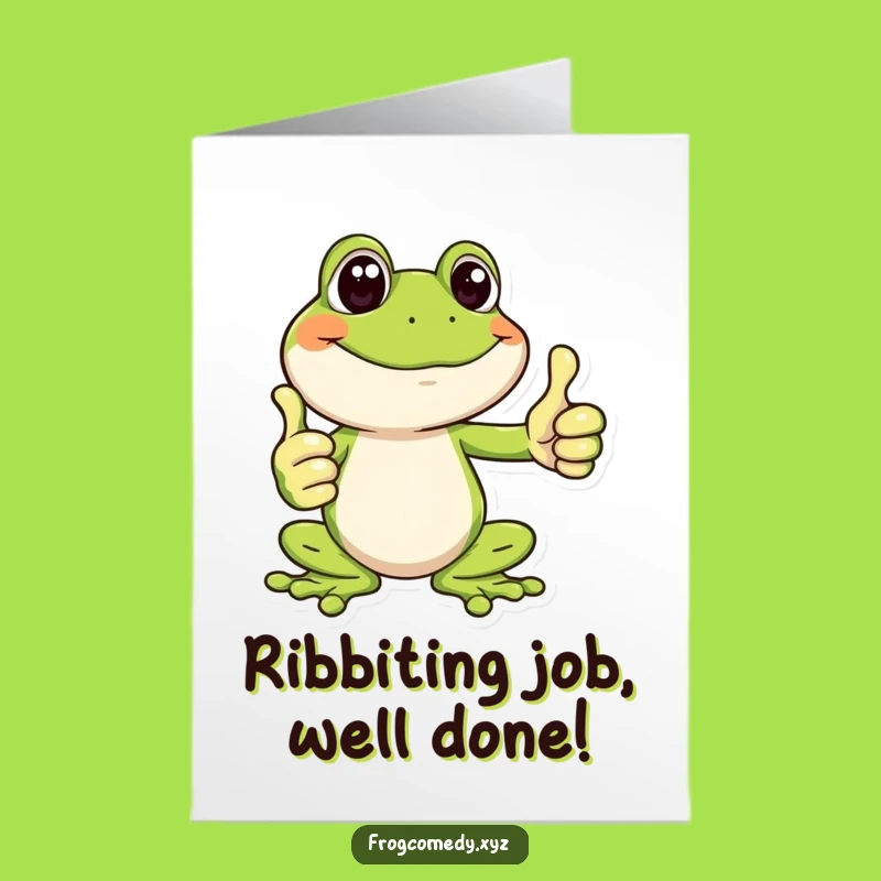 Free Printable Funny Frog Congrats Card - Thumbs Up Downloadable Gift
