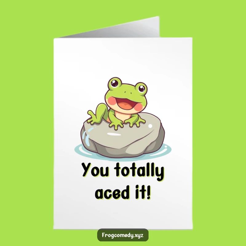 Free Printable Frog Congratulations Card: Gleeful Slide Downloadable for Any Win