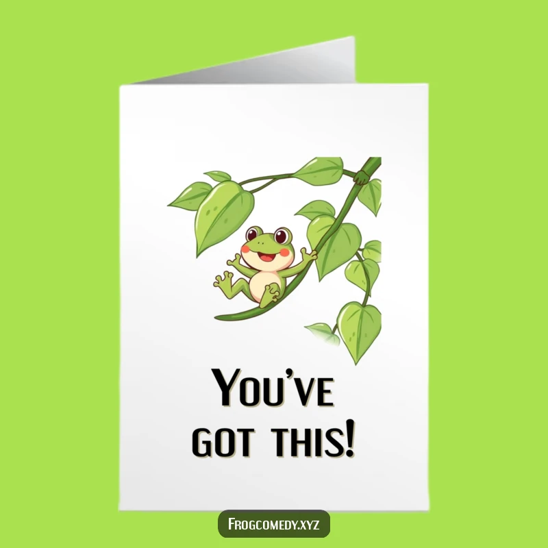 Free Printable Frog Vine Slide Congrats Card - Thrilling Downloadable Gift