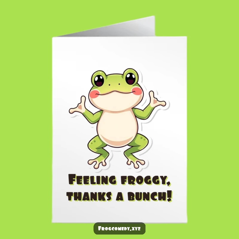 Free Printable Frog Thank You Card: Silly Wiggle Dance Downloadable