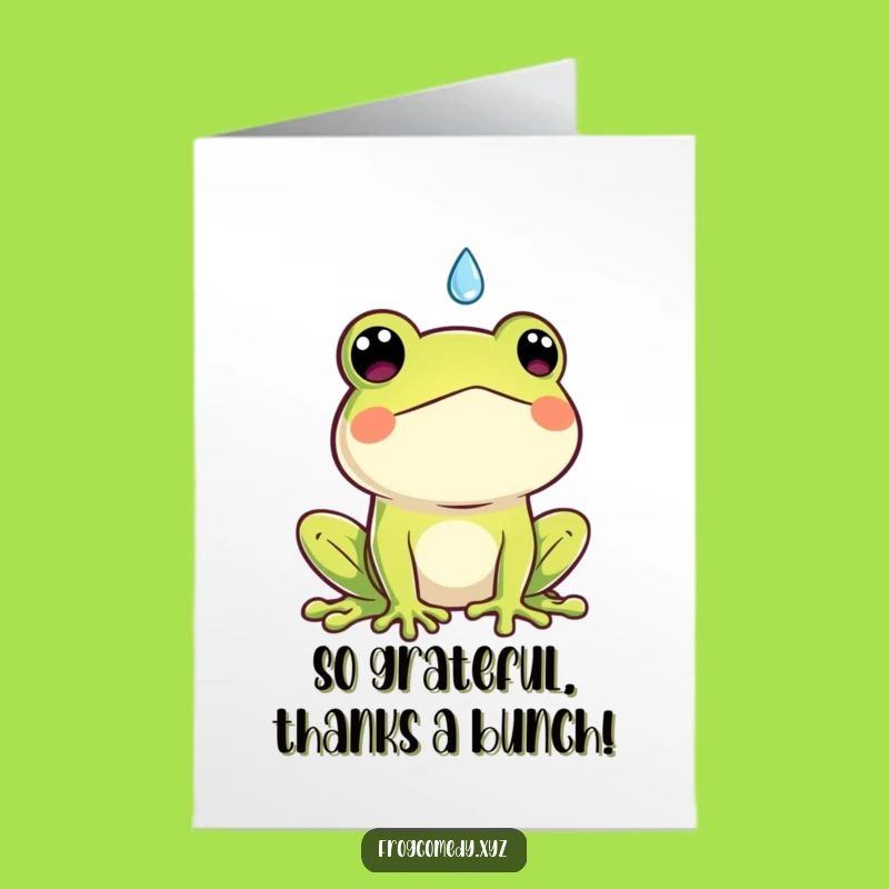 Free Printable Funny Frog Thank You Card: Surprise Raindrop Downloadable