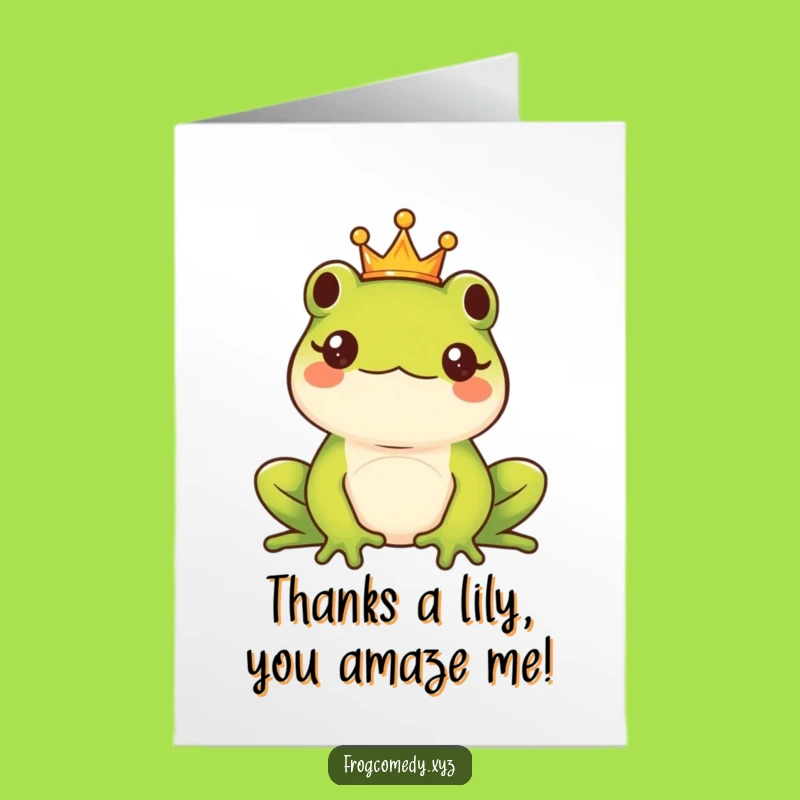 Free Printable Majestic Frog Thank You Card: Grateful Royalty!