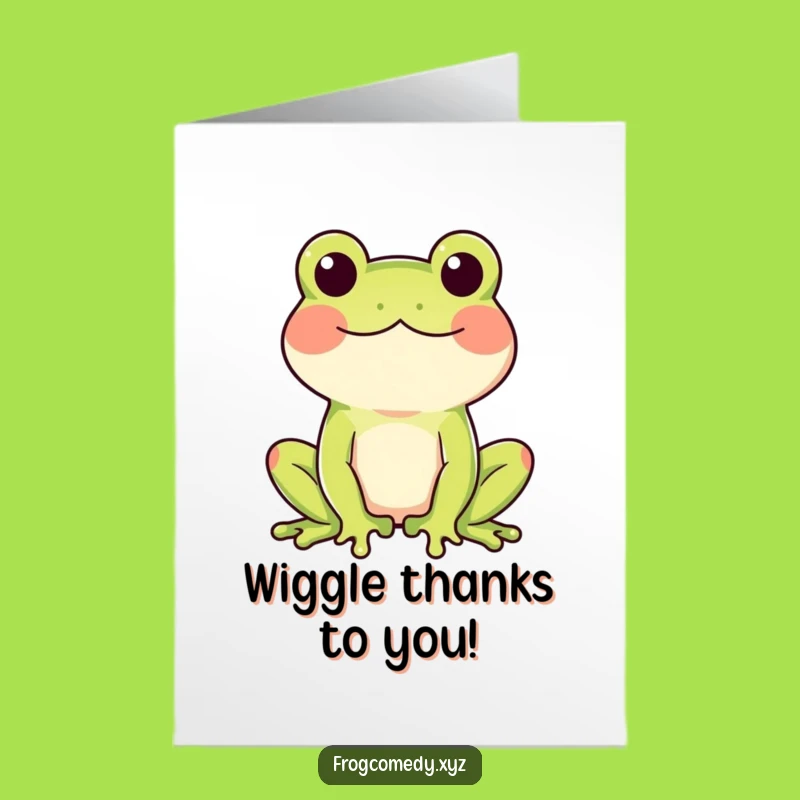 Free Printable Rosy Frog Thank You Card - Wiggling Downloadable Gift