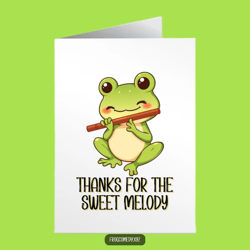 Free Printable Thank You Card: Frog Flute Player, Funny Thanks, Downloadable Gift