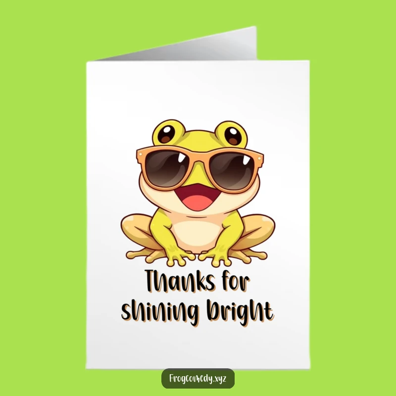 Free Printable Thank You Card: Frog's Sunny Thanks - Funny Downloadable Gift