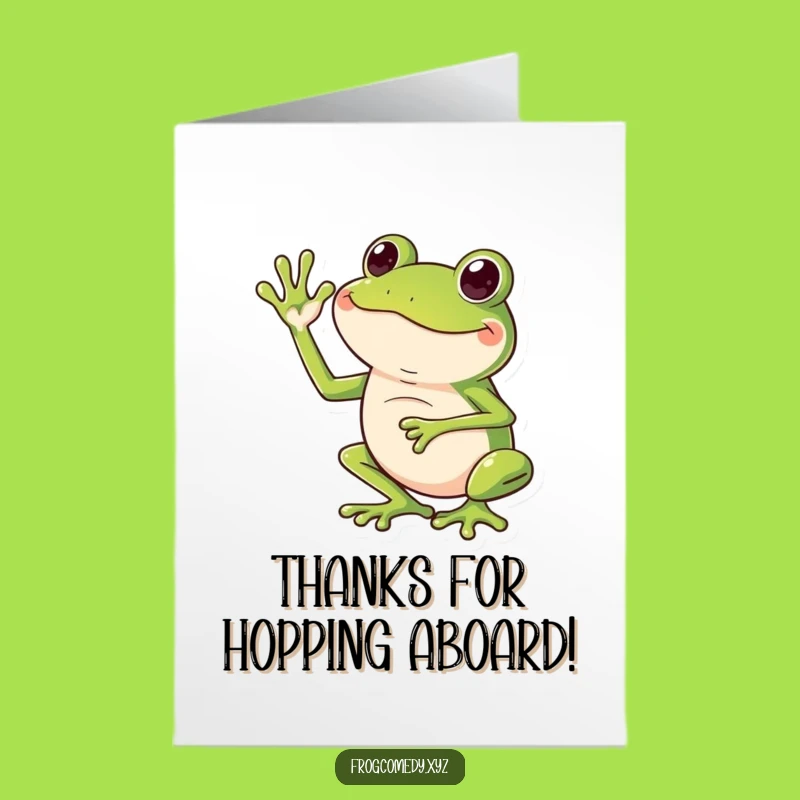 Free Printable Thank You Card: Funny Frog Leg Wave Unique DIY Gift Download