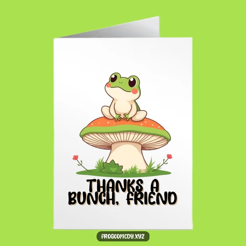 Free Printable Thank You Card: Kawaii Frog's Grateful View, Funny Downloadable Gift
