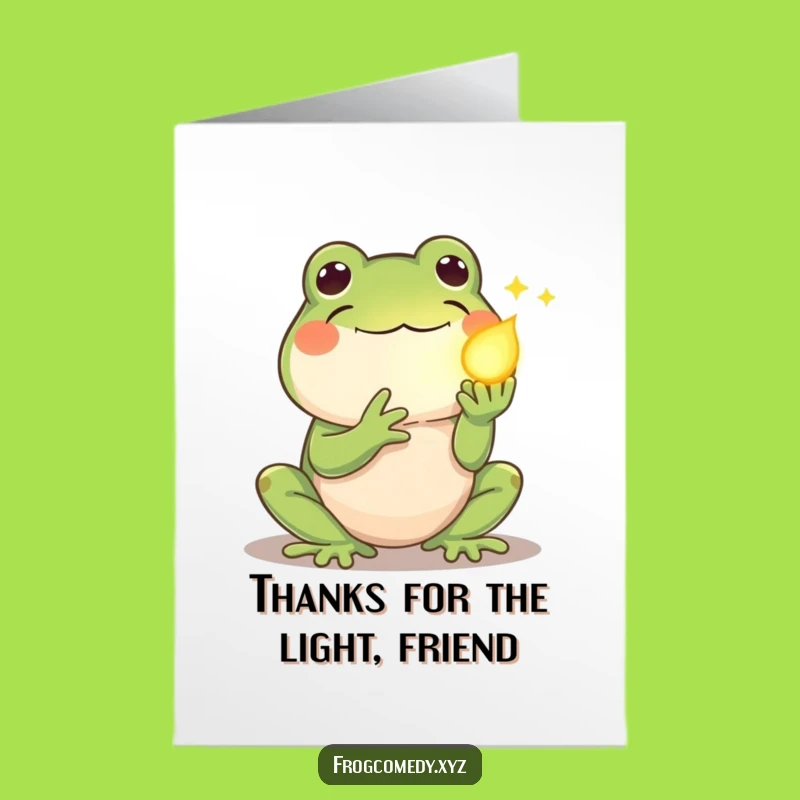 Free Printable Thank You Card: Shy Frog Firefly Gift Funny Downloadable Gift