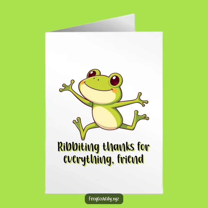 Free Printable Frog Thank You Card: Express Gratitude with a Funny, High-Jumping Amphibian