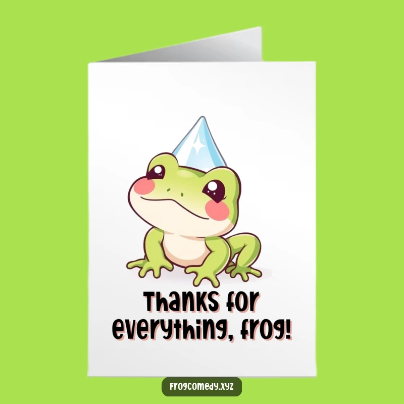Free Printable Thank You Card: Peek-a-boo Frog, Thanks with a Sparkle!