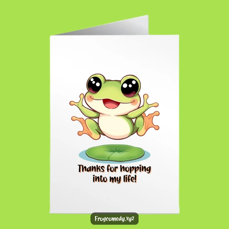 Free Printable Thank You Card: Leaping Frog Big Eyes, Downloadable & Grateful