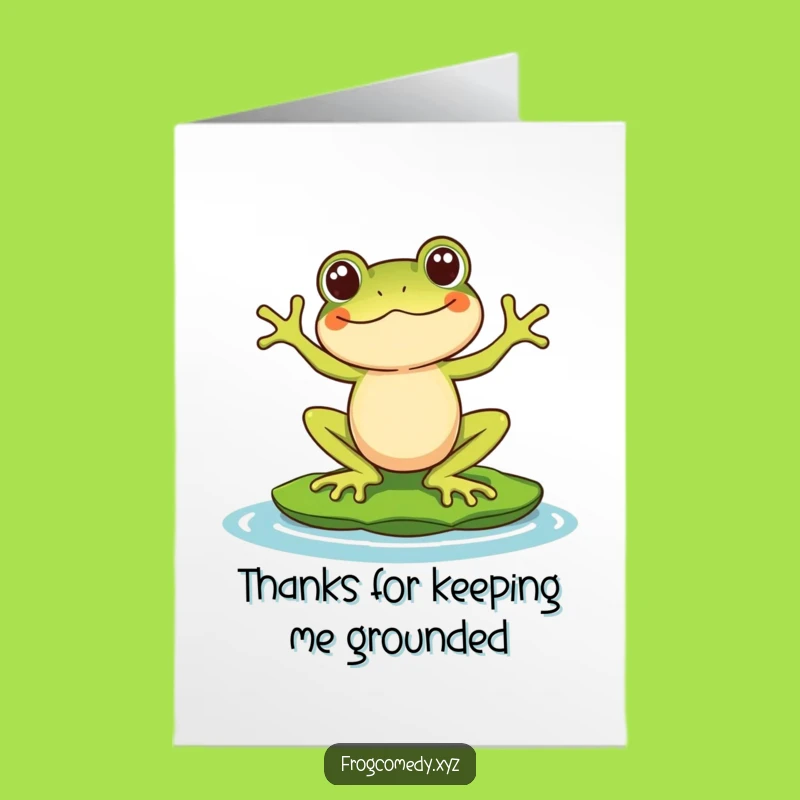 Free Printable Thank You Card: Frog Balance, Funny Thanks, Downloadable Gift