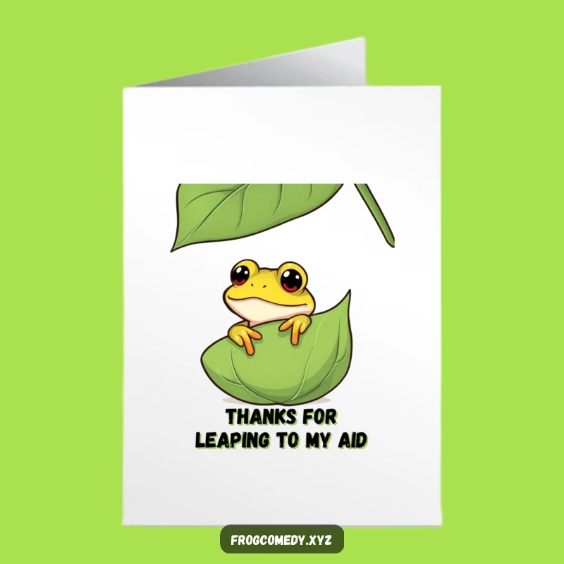 Free Printable Frog Thank You Card: Leafy Observer Downloadable Greeting