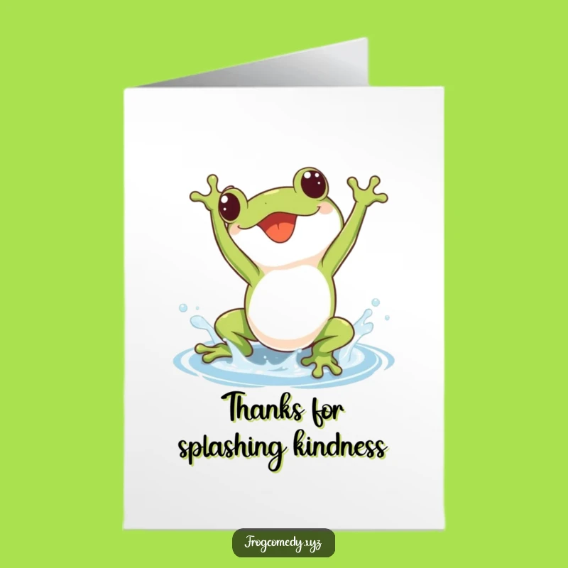 Free Printable Thank You Card: Frog Somersault Joy, Charming Downloadable Gift for Spreading Happiness