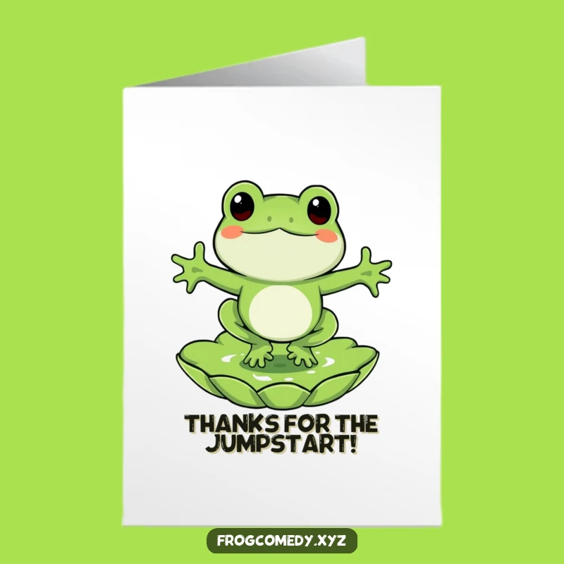 Free Printable Thank You Card: Froggy Thanks Jump, Cute Downloadable Gift