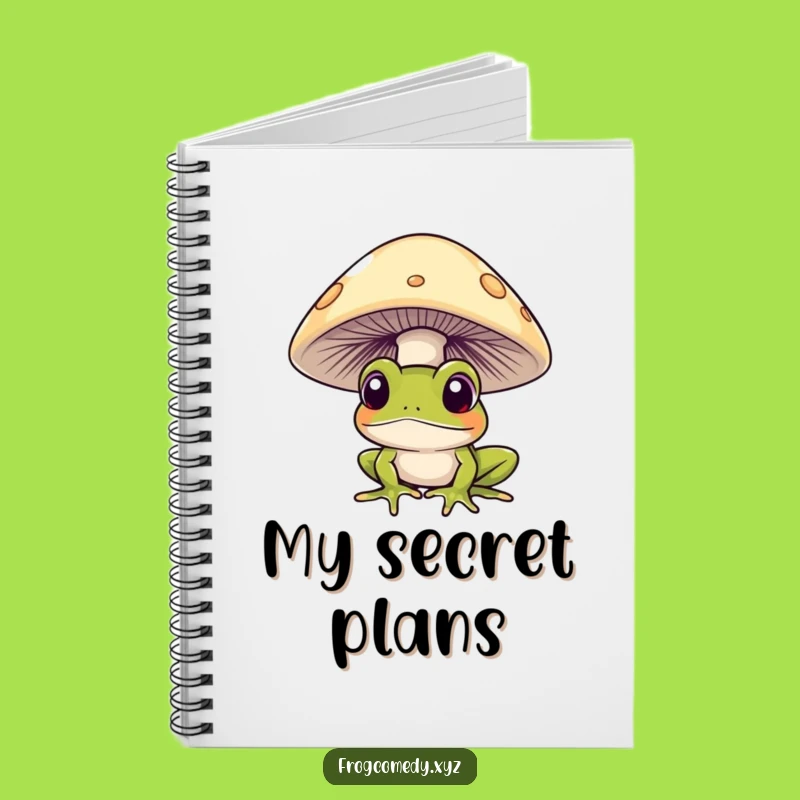 Funny Curious Frog Notebook: Mushroom Peek Journal Gift