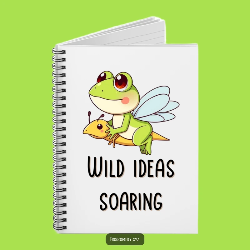Funny Frog Dragonfly Notebook: Whimsical Rider, Perfect Funny Gift Idea