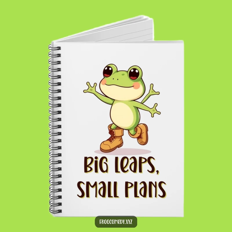 Funny Kawaii Frog Boots Leap Notebook - Jot Down Laughs - Funny Gift