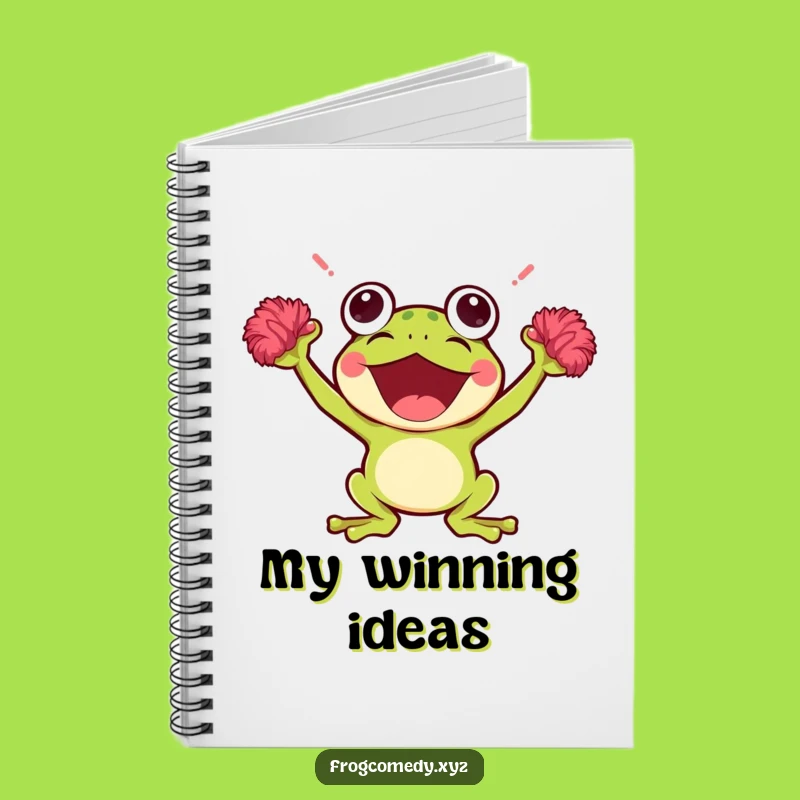 Funny Kawaii Frog Notebook: Cheerful Pom-Pom Journal for Your Best Ideas!