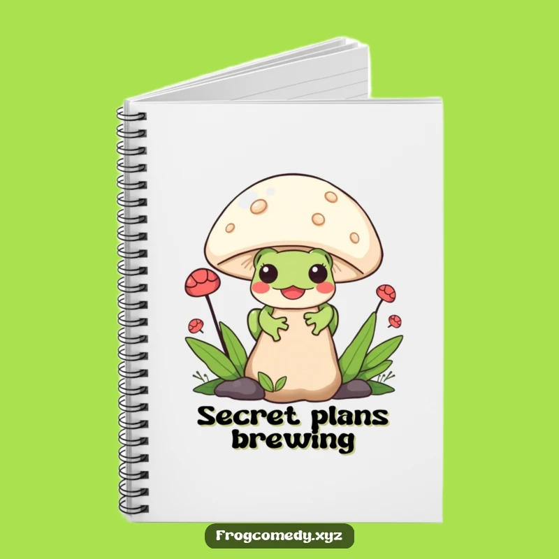 Funny Kawaii Frog Notebook: Mushroom Peek Journal for Your Notes!