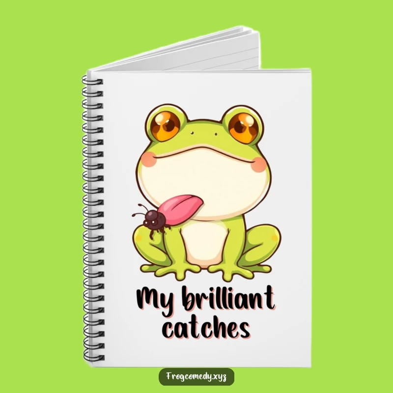 Funny Smiling Frog Notebook: Fly Catching Journal Gift