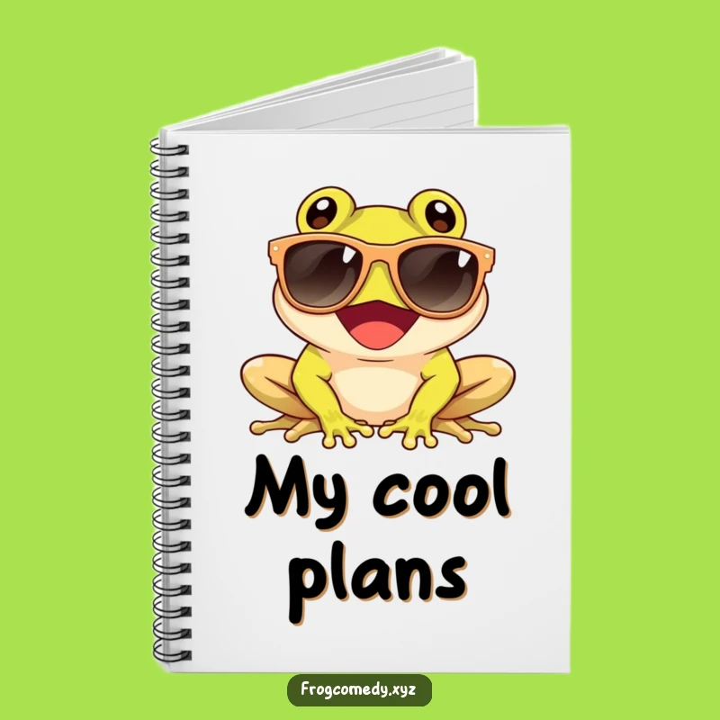 Funny Sunglasses Frog Notebook: Giggling Amphibian Sun, Journal Your Cool Thoughts