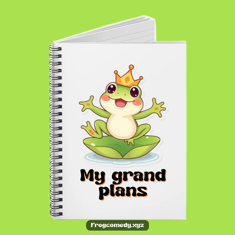 Funny Kawaii Frog Crown Notebook: Joyful Journal for Notes, Perfect Funny Gift