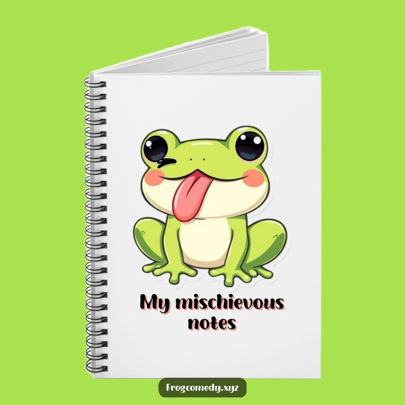 Funny Kawaii Frog Tongue Wink Notebook: Jot Down Cheeky Ideas, Perfect Gift