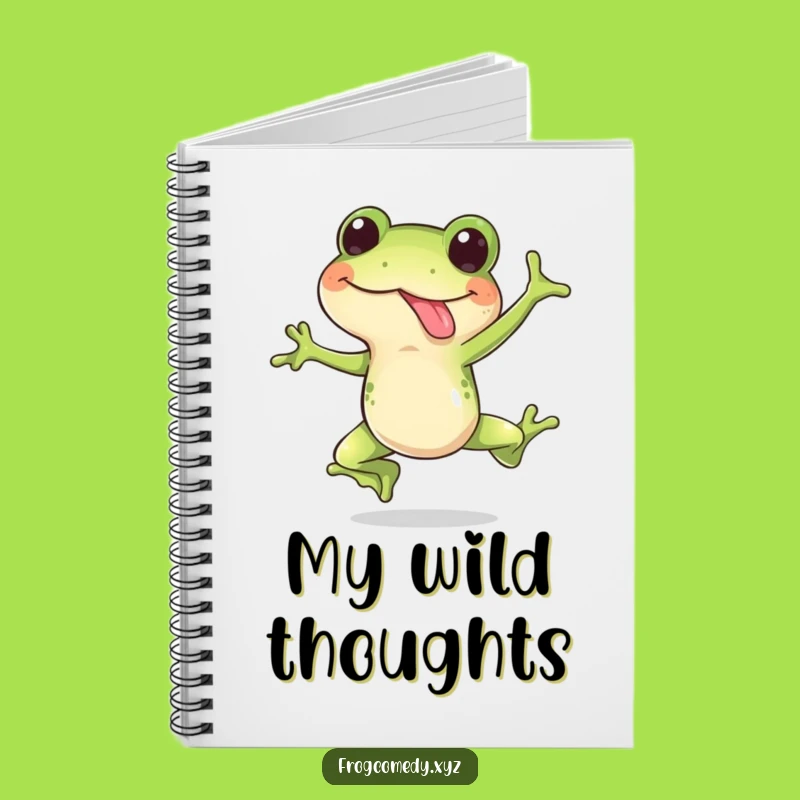 Funny Frog Leap Notebook: Happy Frog Tongue Out Surprise Jump, Journal Your Thoughts