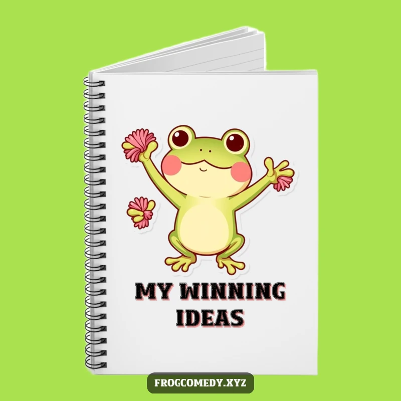 Funny Kawaii Frog Pom-Poms Notebook: Journal Your Enthusiasm