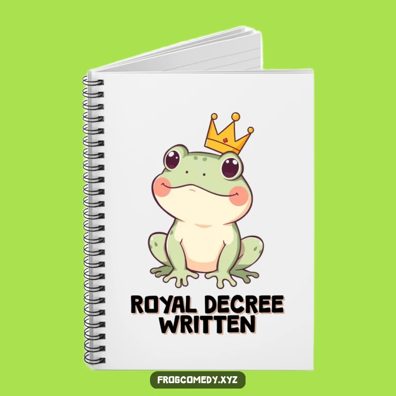 Funny Kawaii Frog Crown Notebook: Royal Amphibian for Hilarious Notes