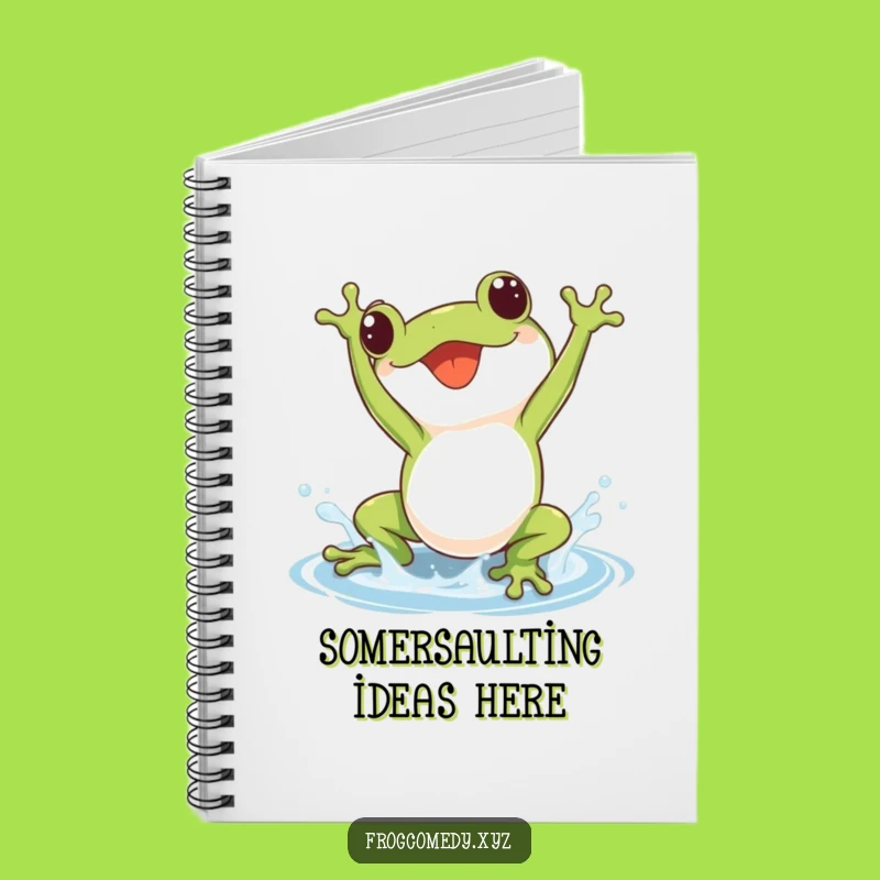 Kawaii Frog Joyful Splash Notebook: Jot Down Happy Thoughts