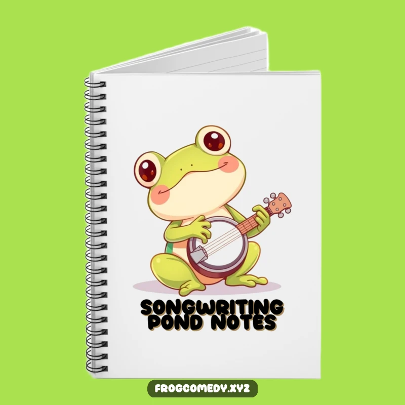 Funny Kawaii Frog Banjo Notebook: Musical Amphibian for Hilarious Notes
