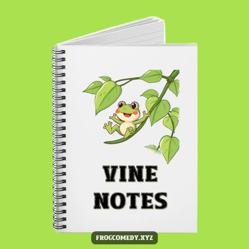 Funny Frog Vine Notebook: Journal Your Adventures Freely